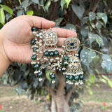 Ruhani Earrings with Hair chain and Mang Tikka (7 Colors)