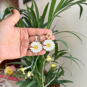 White Flower earrings