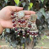 Ruhani Earrings with Hair chain and Mang Tikka (7 Colors)