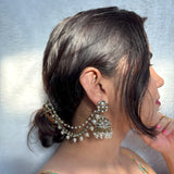 Mannat Earrings with Hair chain