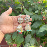 Ethnic Earrings with Ear Chain (10 colors)