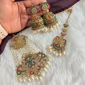 Jhumki Mang Tikka Set with Passa