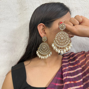 White Shubhra Earrings