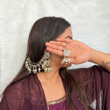 Ruhani Earrings with Hair chain and Mang Tikka (7 Colors)