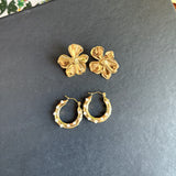 Hoop and Flower Earrings combo (Anti-tarnish)