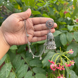 Silver Earrings with Hair Chain