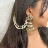 Zeenat Earrings with Hair Chain