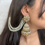 Zeenat Earrings with Hair Chain