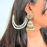 Zeenat Earrings with Hair Chain