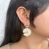 White Flower earrings