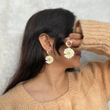 White Flower earrings