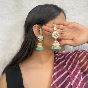 Ethnic Earrings with Ear Chain (10 colors)