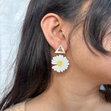 White Flower earrings