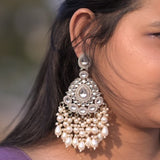 White Ethnic Earrings