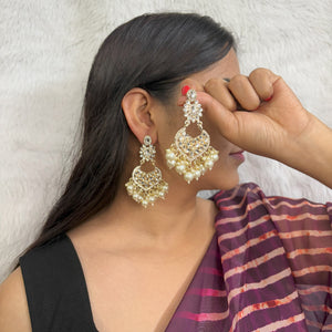 White Ethnic Earrings